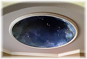 Fiberglass Ceiling Dome with fiber optic lighting system.