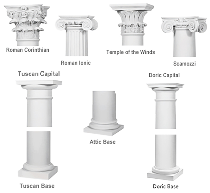 Round Column Capitals and Bases